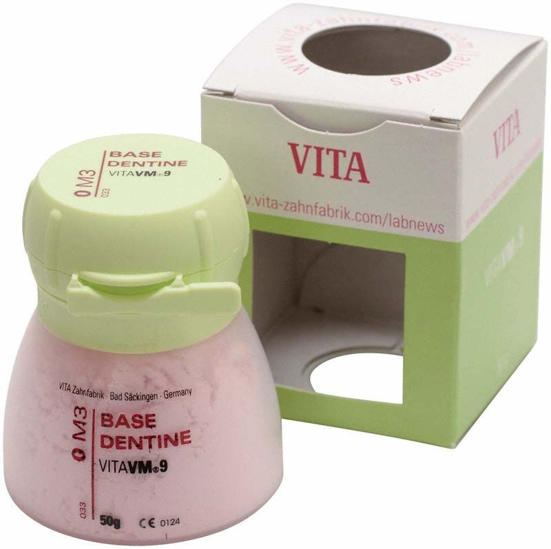 Dose mit VM9 3D Base Dentin 50g 0M3 vor Verpackung.