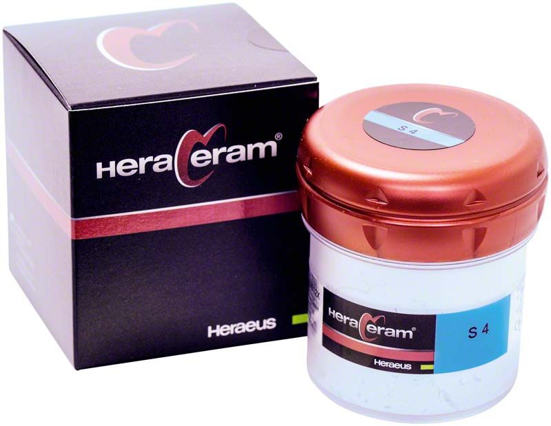 HeraCeram® Schneide 100g S4 in weißer Verpackung mit rotem Deckel.