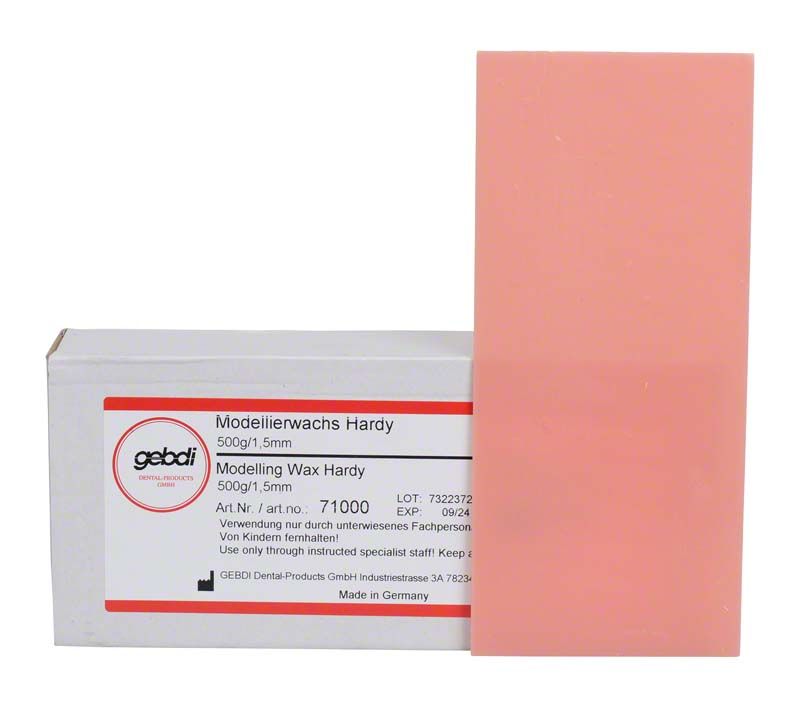 Modellierwachs Hardy 1,5mm 500g in Verpackung mit Etikett.