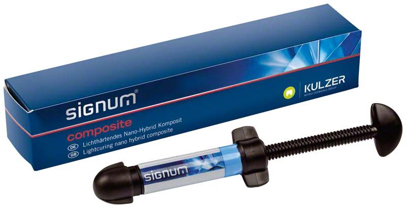 Signum® matrix® value VL3 Komposit-Spritze vor Produktverpackung.