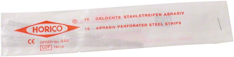 Verpackung mit Horico Edelstahlstreifen für zahnmedizinische Anwendungen.