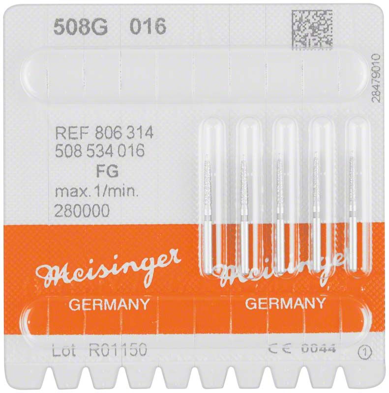 Diamant FG 508G 016 grün Zahnbohrer-Set in Blisterverpackung.