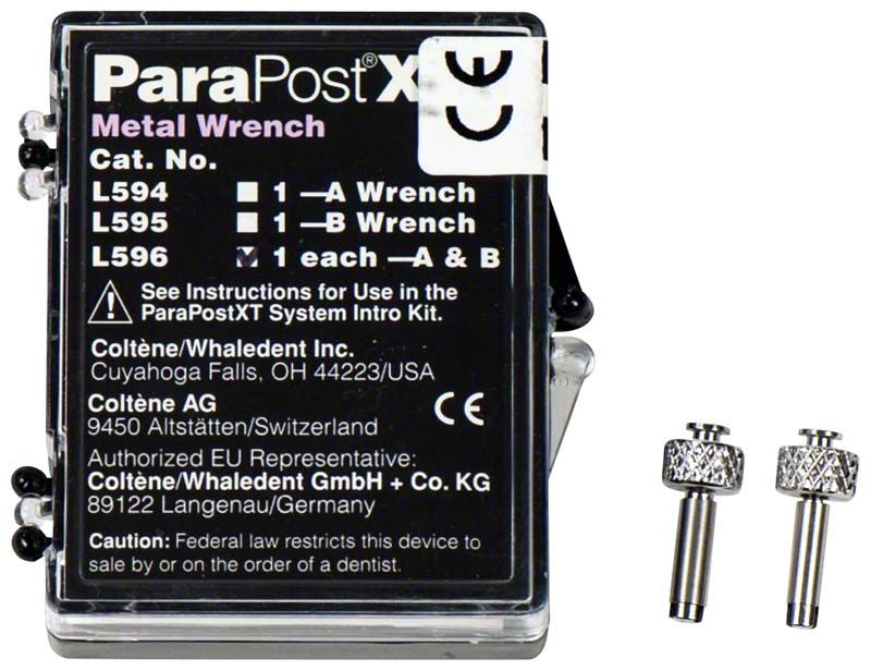 ParaPost® XT™ Schraubenschlüssel A+B in schwarzer Verpackung mit Produktdetails.