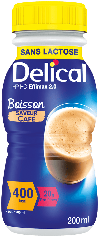 Delical HP HC EFFIMAX 2.0 Trinknahrung Kaffee, 200 ml Flasche.