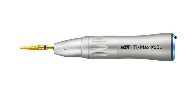Ti-Max X Handstück Typ X65L blau mit Licht auf weißem Hintergrund