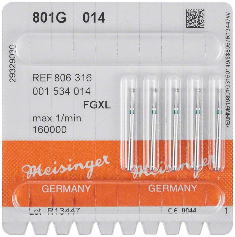 Verpackung von Diamant FGXL 801G 014 grün mit sechs Bohrern.