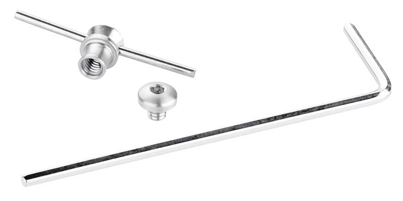 Befestigungsteile mit Innensechskantschrauben und Silikonschutzschlauch für IST®-Geräte.