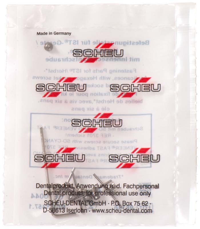 Befestigungsteile für IST®- und Herbstgeräte in durchsichtiger Verpackung.