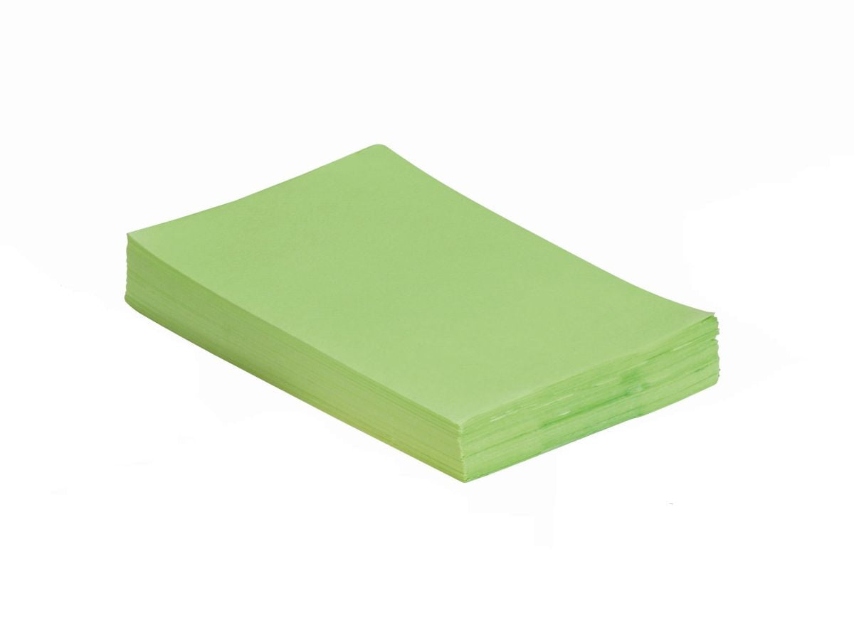 Monoart Traypapier cedro für Zahnarztpraxen, grüne Filterpapierauflagen.