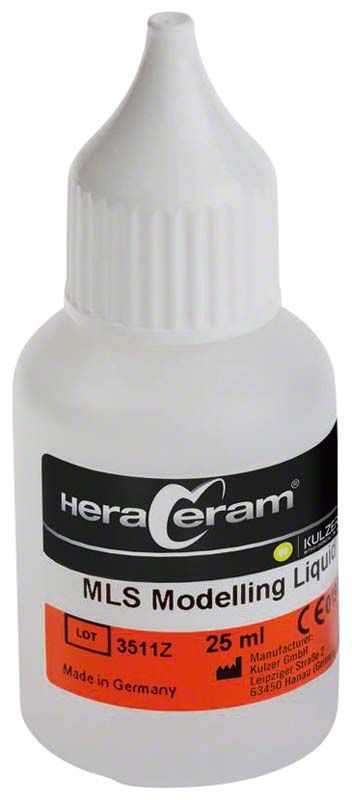 HeraCeram® Modellierflüssigkeit 25ml Flasche mit Dosierspitze und Etikett.