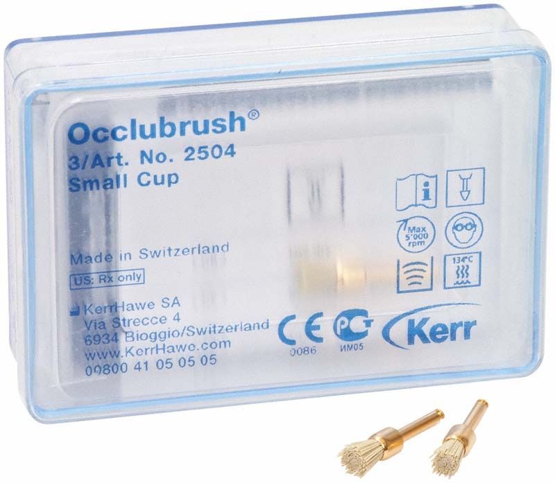 Occlubrush® Polierbürste Kleiner Kelch, 3er-Pack in Kunststoffbox.