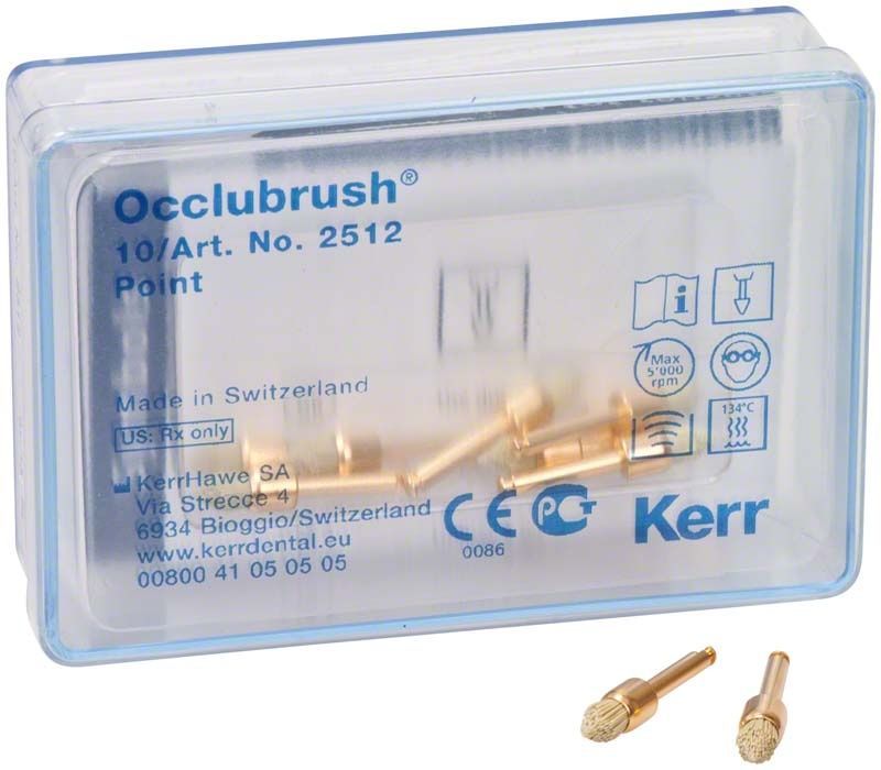 Occlubrush® Spitze, 10er Polierbürste in transparenter Verpackung.