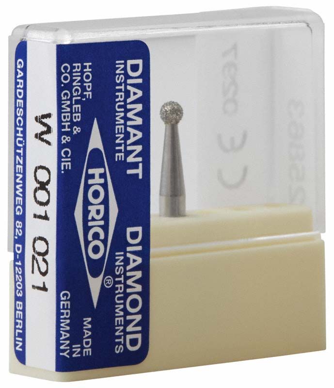 Diamant-Schleifinstrument W 001 021 in transparenter Verpackung.