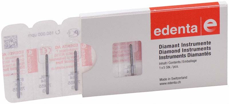 Diamant FG 879L 014 in geöffneter Verpackung von Edenta.