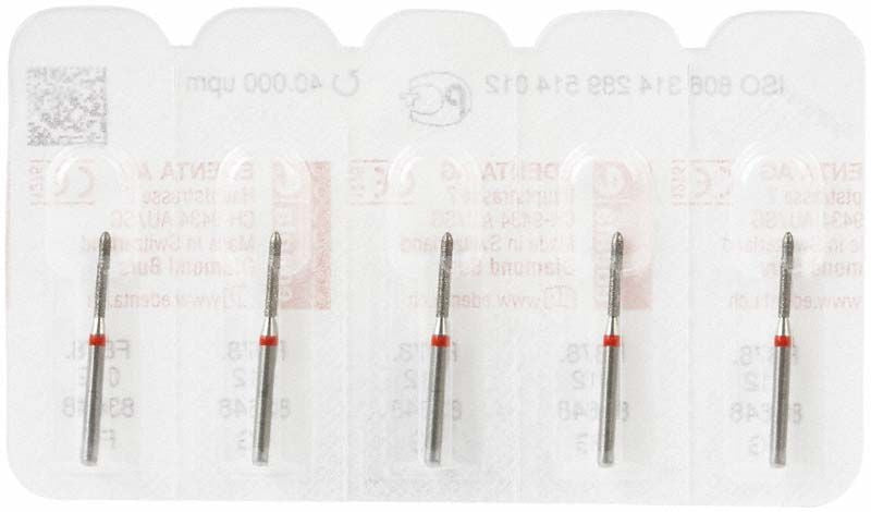 Diamantenschleifer FG 878F 012 für zahnärztliche Kronenpräparationen.