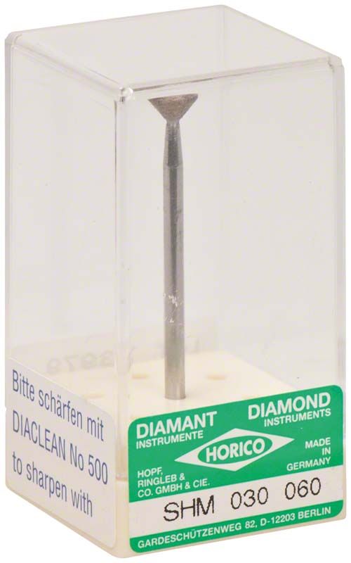 Sinterdiamant SHM 030 060 in transparenter Verpackung für zahnmedizinische Anwendungen.