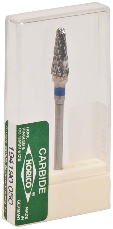 Hartmetallfräser Kreuzverzahnung in Kunststoffverpackung mit Etikett.