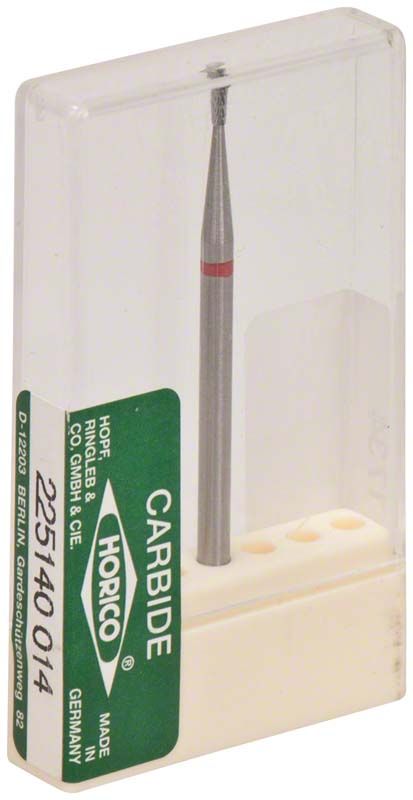 Hartmetallfräser 225 140 014 in transparenter Verpackung mit grünem Etikett.