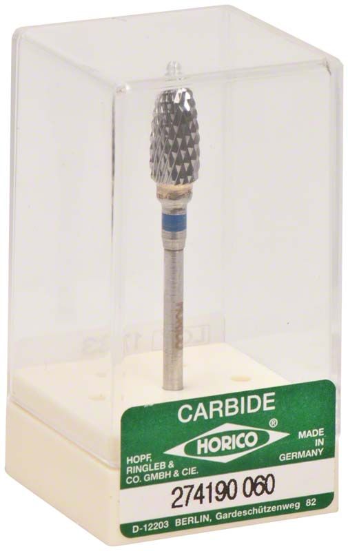 Hartmetallfräser Kreuzverzahnung in transparenter Verpackung mit grünem Etikett.