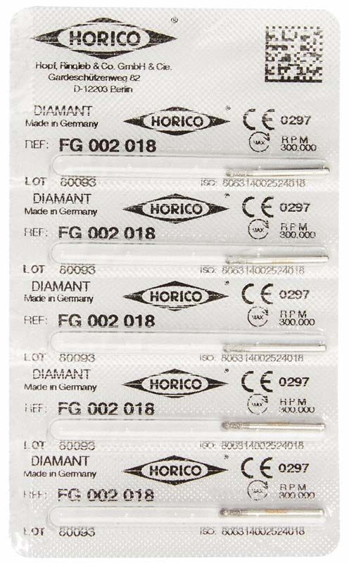 Verpackung von Horico Diamant FG 002 018 Dentalinstrumenten