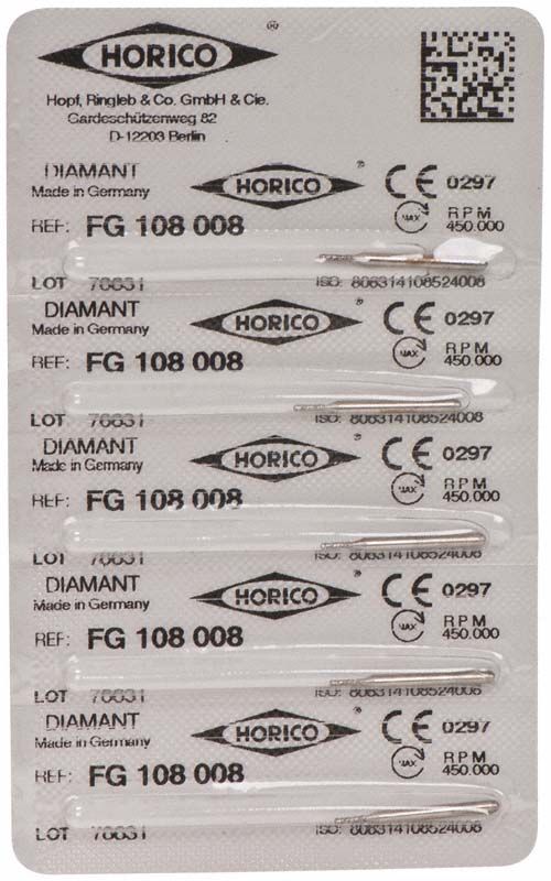 Diamant FG 108 008 Schleifinstrumente in Originalverpackung von Horico.