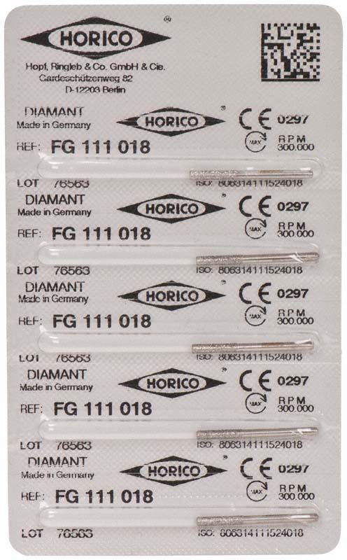 Verpackung von Diamant FG 111 018, medizinisches Produkt, mehrfach etikettiert.