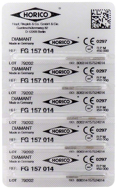 Verpackung von Diamant FG 157 014 mit CE-Zeichen und QR-Code.
