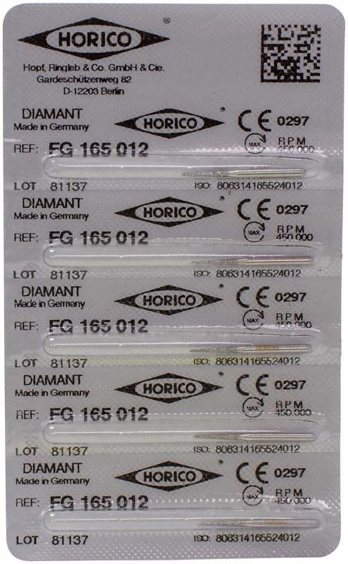 Verpackung für Diamant FG 165 012 mit CE-Kennzeichnung.