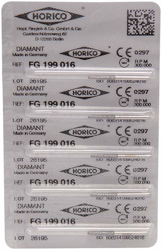 Blisterpackung mit Diamant FG 199 016 Schleifkörpern.