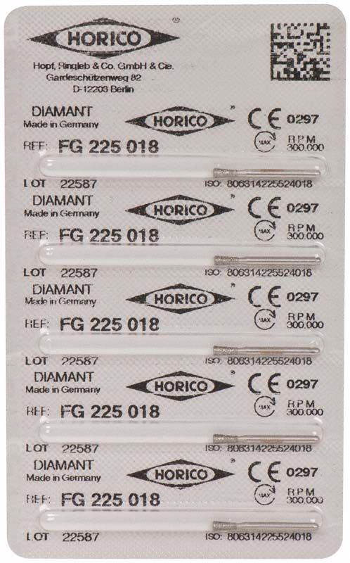 Verpackung von Diamant FG 225 018 mit sechs Einheiten in Blisterpackung.