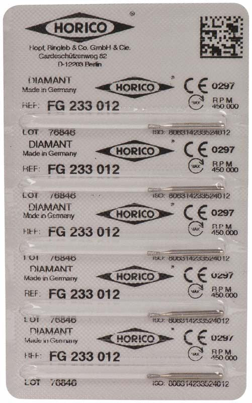 Verpackung der Diamant FG 233 012 mit CE-Kennzeichnung und QR-Code.
