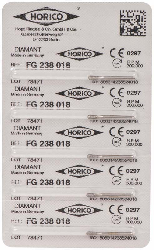 Verpackung des Diamantschleifers FG 238 018 von Horico.