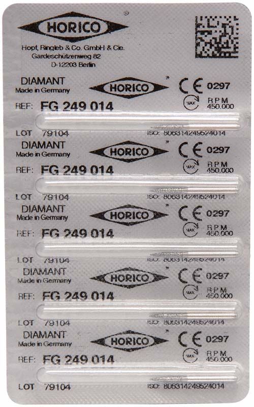 Blisterverpackung mit Diamant FG 249 014, sechs Einheiten, Made in Germany.