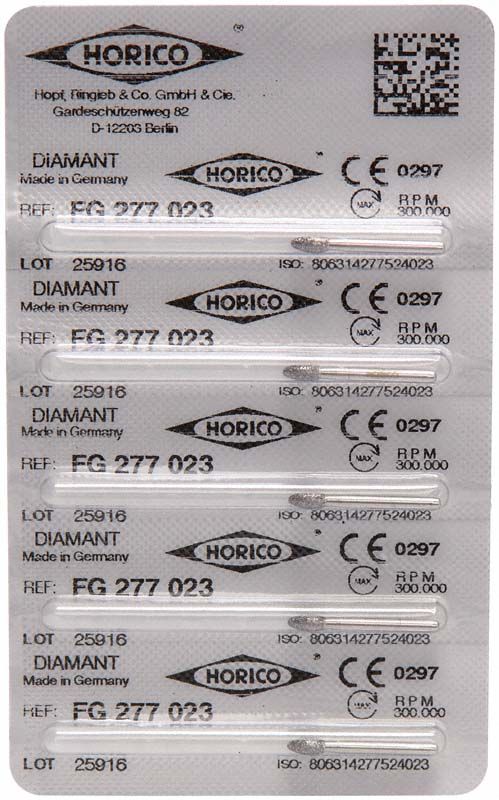Verpackung von Diamant FG 277 023 Schleifern mit Herstellerinformationen.