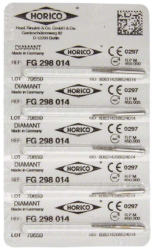 Verpackung von Diamant FG 298 014 mit mehreren Fräserspitzen.
