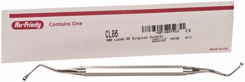 Chirurgische Kürette Lucas löffelförmig mit geriffeltem Griff, Figur 86.