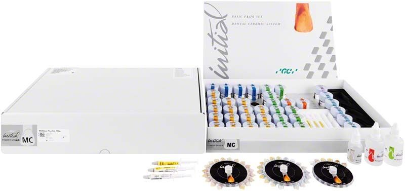 GC Initial MC Sets inkl. Paste Opaque Basic Plus Set mit geöffnetem Karton und Inhalt.