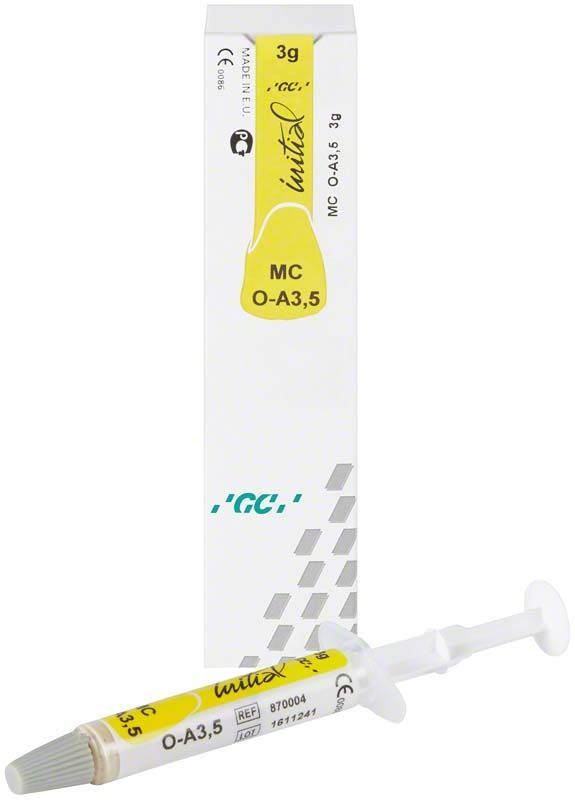 GC Initial MC Paste Opaque OA3,5 Spritze mit Verpackung.