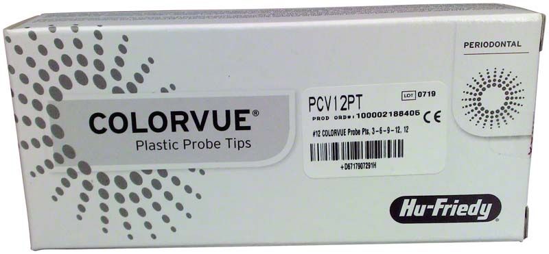 Verpackung der Colorvue Parodontometerspitzen, Figur 12, mit Markierungen 3-6-9-12 mm.