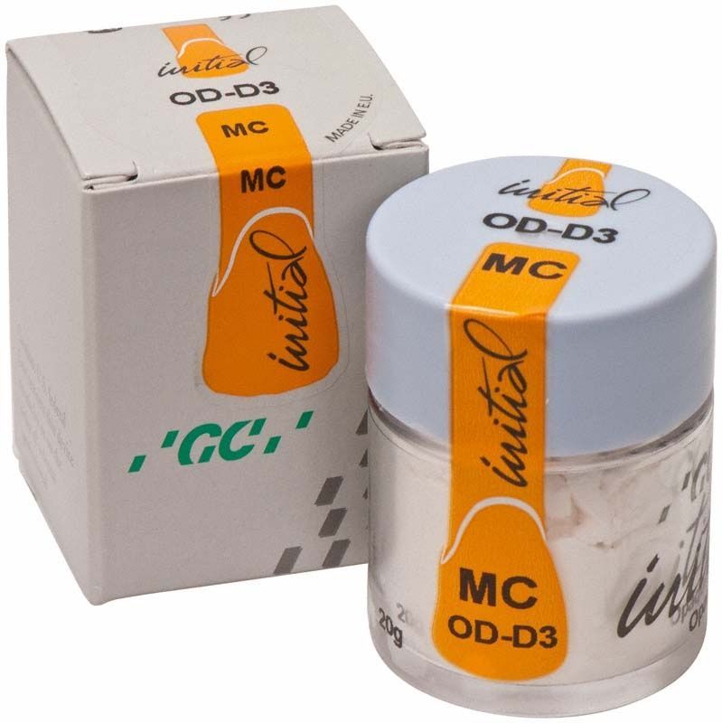 GC Initial MC Opaque Dentin 20g ODD3 in Verpackung und Dose.