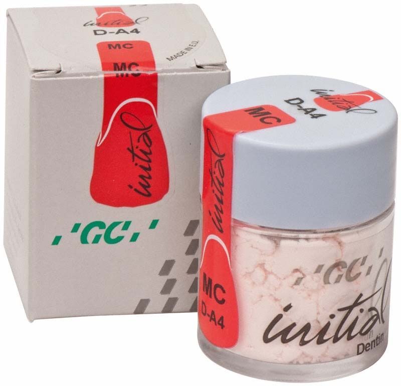 GC Initial MC Dentin 20g DA4 Keramikmasse mit Verpackung.