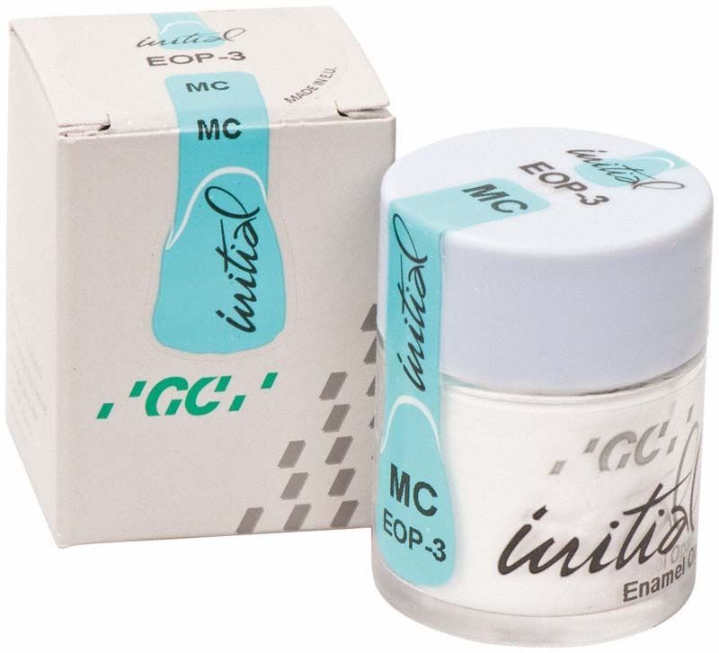 GC Initial MC Enamel Opal 20g EOP3 in Verpackung und Dose