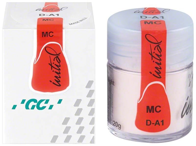 GC Initial MC Dentin 20g DA1 Keramikmasse mit Verpackung.
