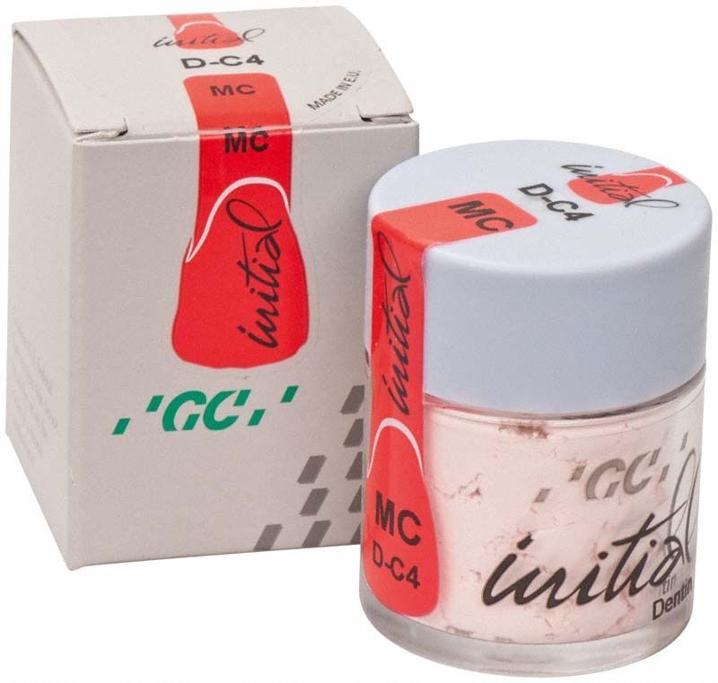 Glasbehälter und Verpackung von GC Initial MC Dentin 20g DC4.