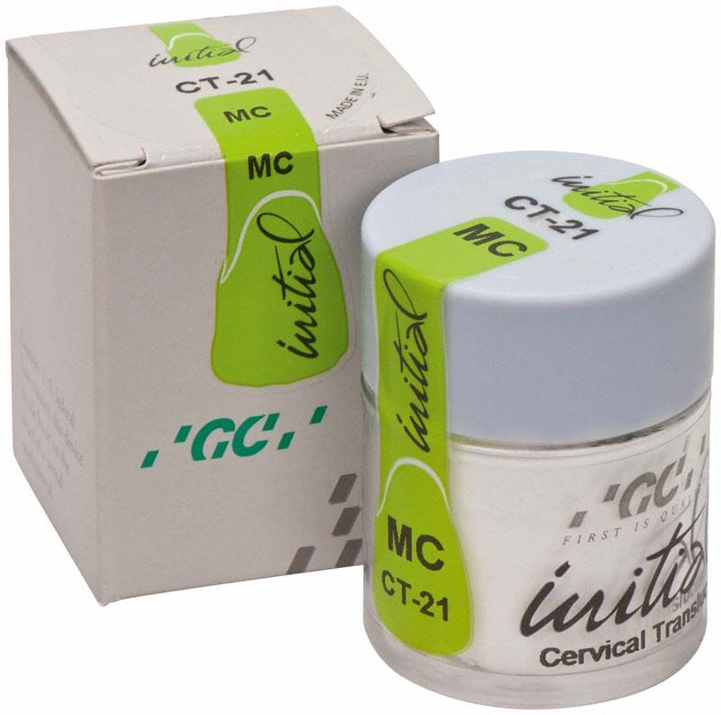 GC Initial MC Cervical Translucent 20g CT-21 in Verpackung und Dose.