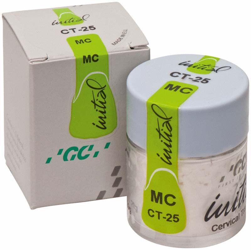 GC Initial MC Cervical Translucent 20g CT-25 mit Verpackung und Produktdose.