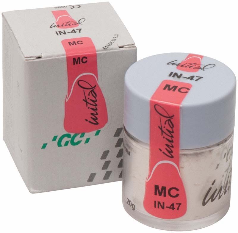Tiegel mit GC Initial MC INside 20g IN-47 Sienna und Verpackung.