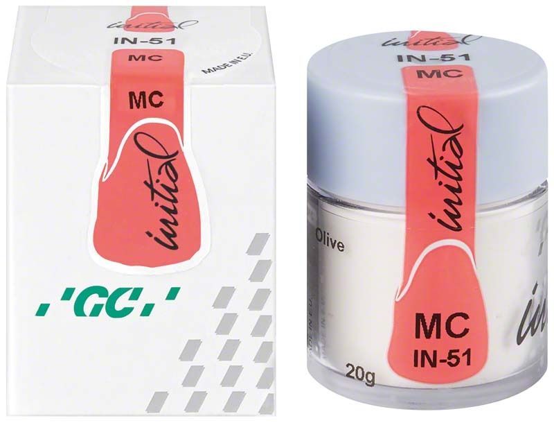 GC Initial MC INside 20g IN-51 Olive in Originalverpackung und Glasbehälter.