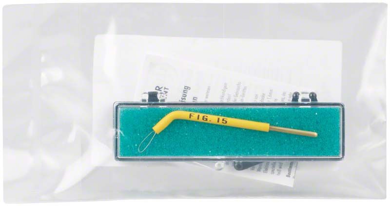 Flexible Elektrode Fig. 15 für dentalchirurgische Anwendungen in Verpackung.