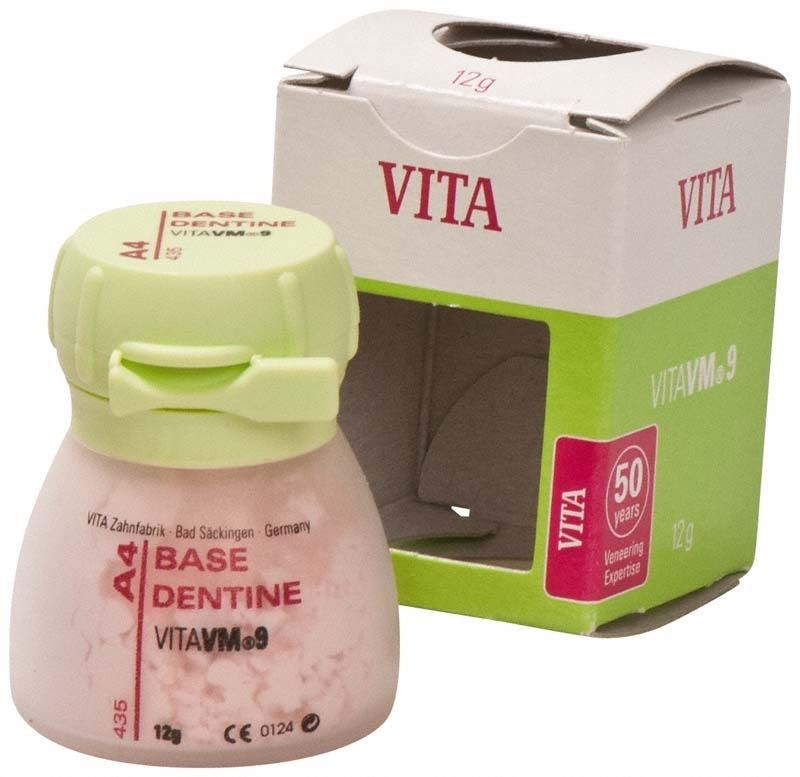 VITA VM9 Basisdentin A4 12g Flasche vor Verpackung.